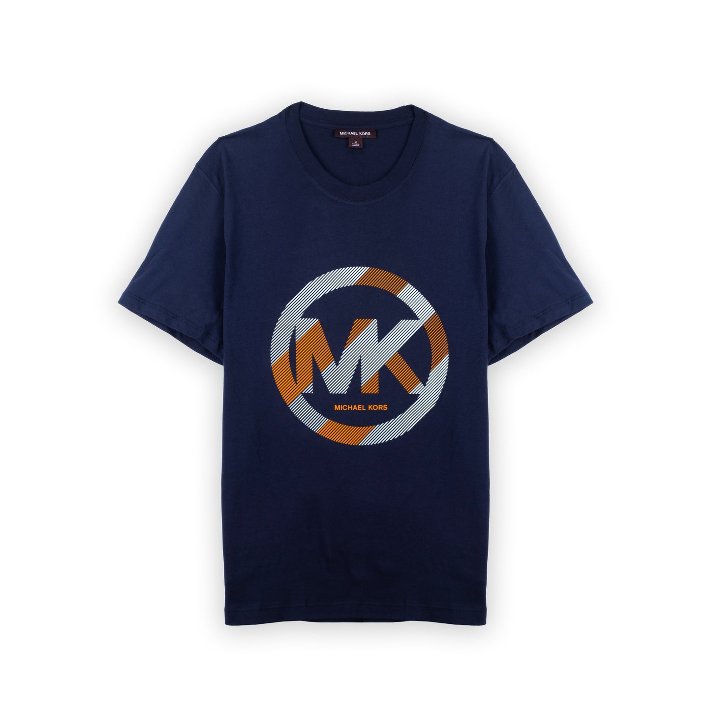 T-shirt Homem Michael Kors Azul Marinho com Logo Circular MK Contrastante