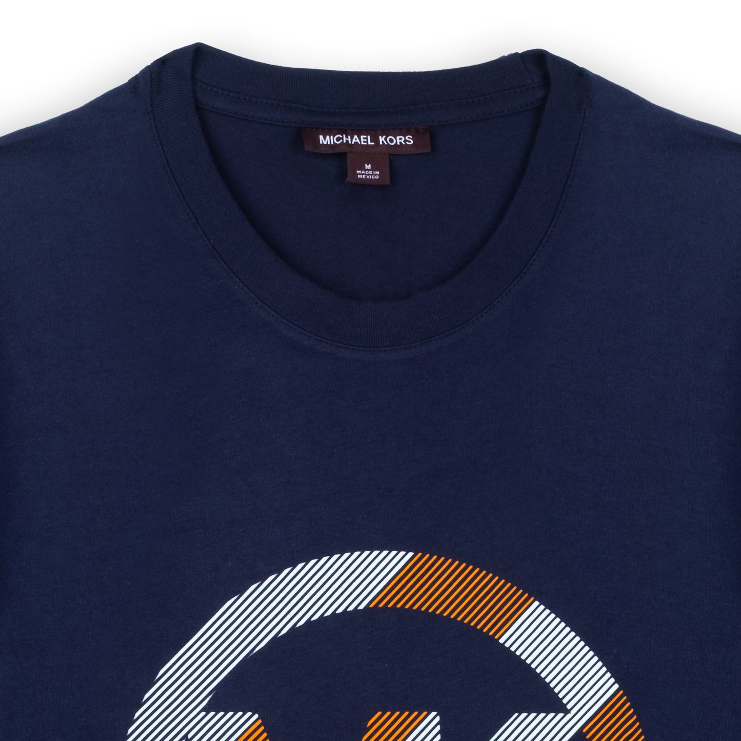 T-shirt Homem Michael Kors Azul Marinho com Logo Circular MK Contrastante