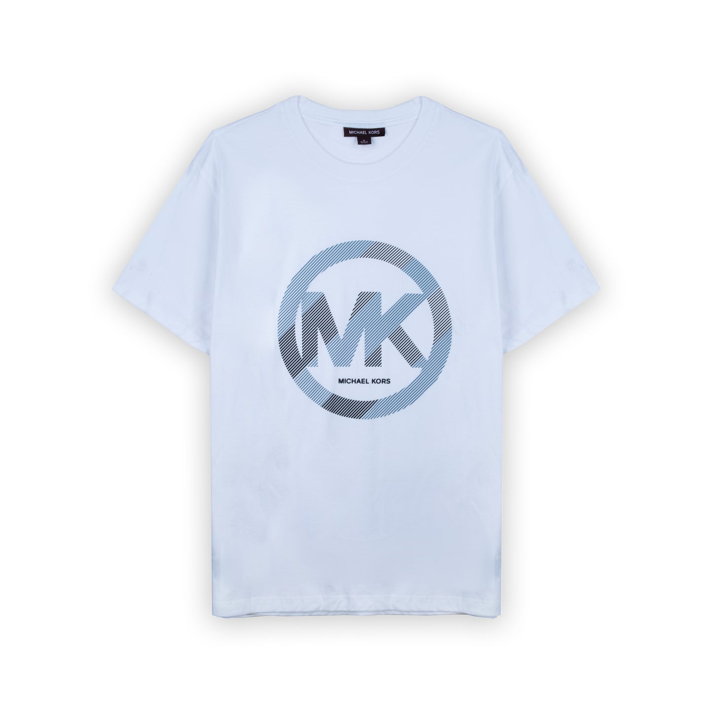 T-shirt Homem Michael Kors Branco com Logo Circular MK Contrastante
