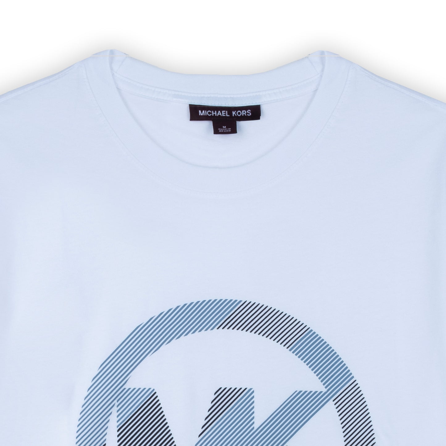 T-shirt Homem Michael Kors Branco com Logo Circular MK Contrastante