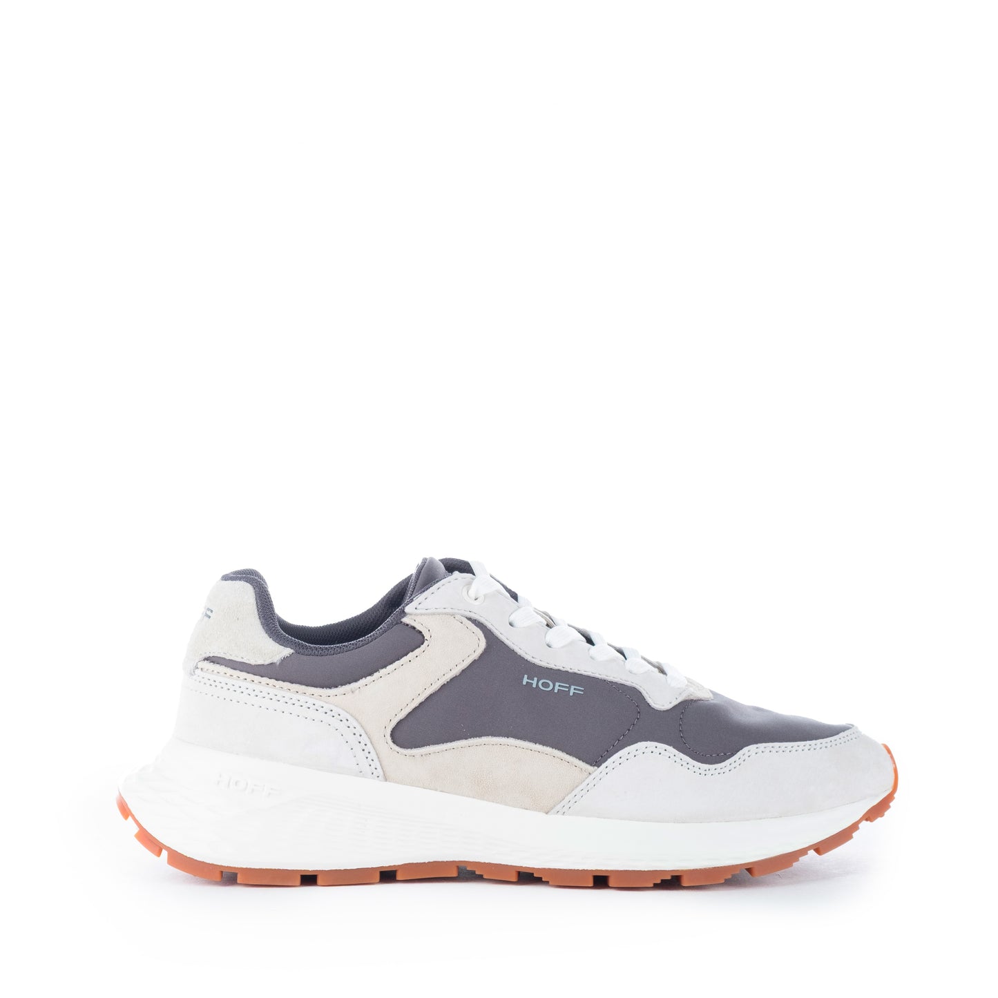 Ténis Homem Hoff Cinza e Branco com Detalhes Laranja