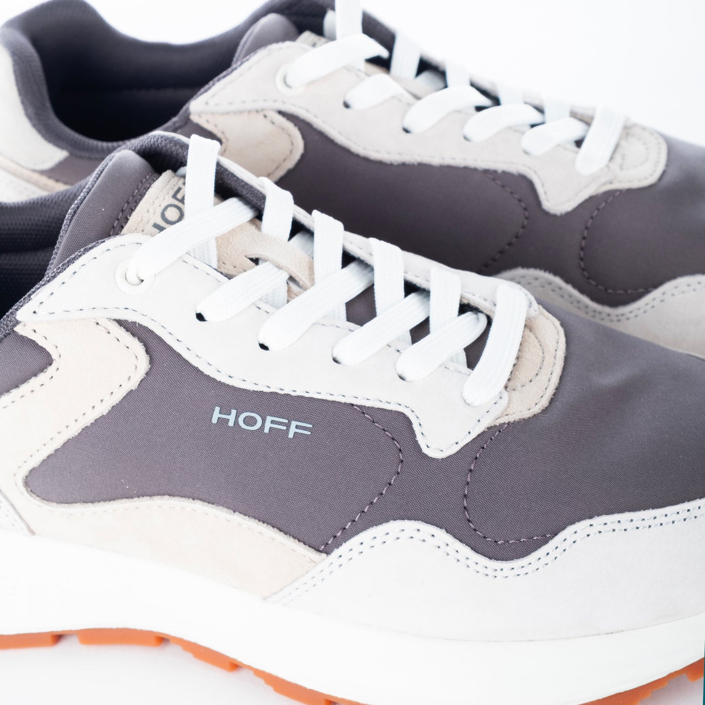 Ténis Homem Hoff Cinza e Branco com Detalhes Laranja