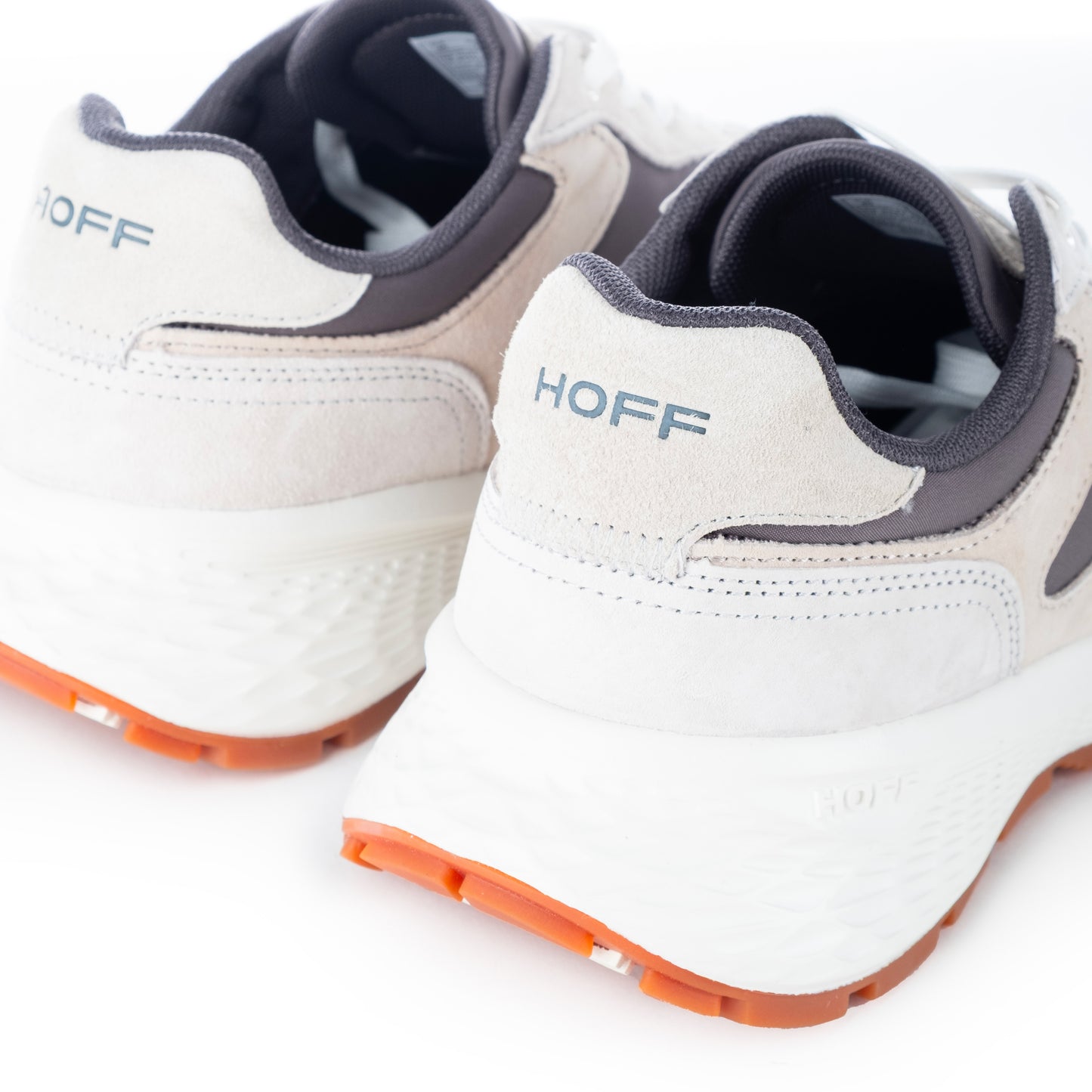 Ténis Homem Hoff Cinza e Branco com Detalhes Laranja