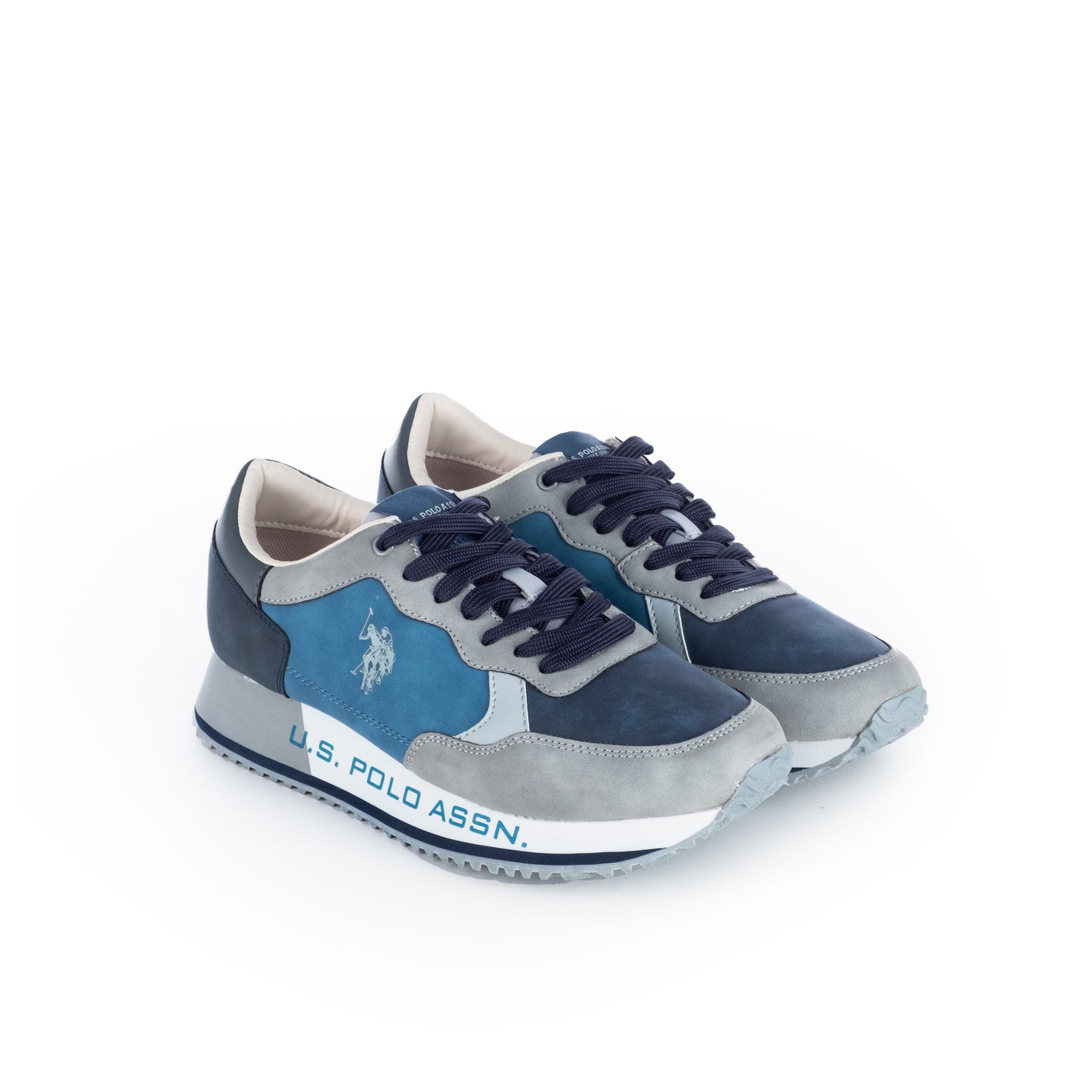 Ténis Homem US Polo Azul e Cinza com Detalhe Clássico