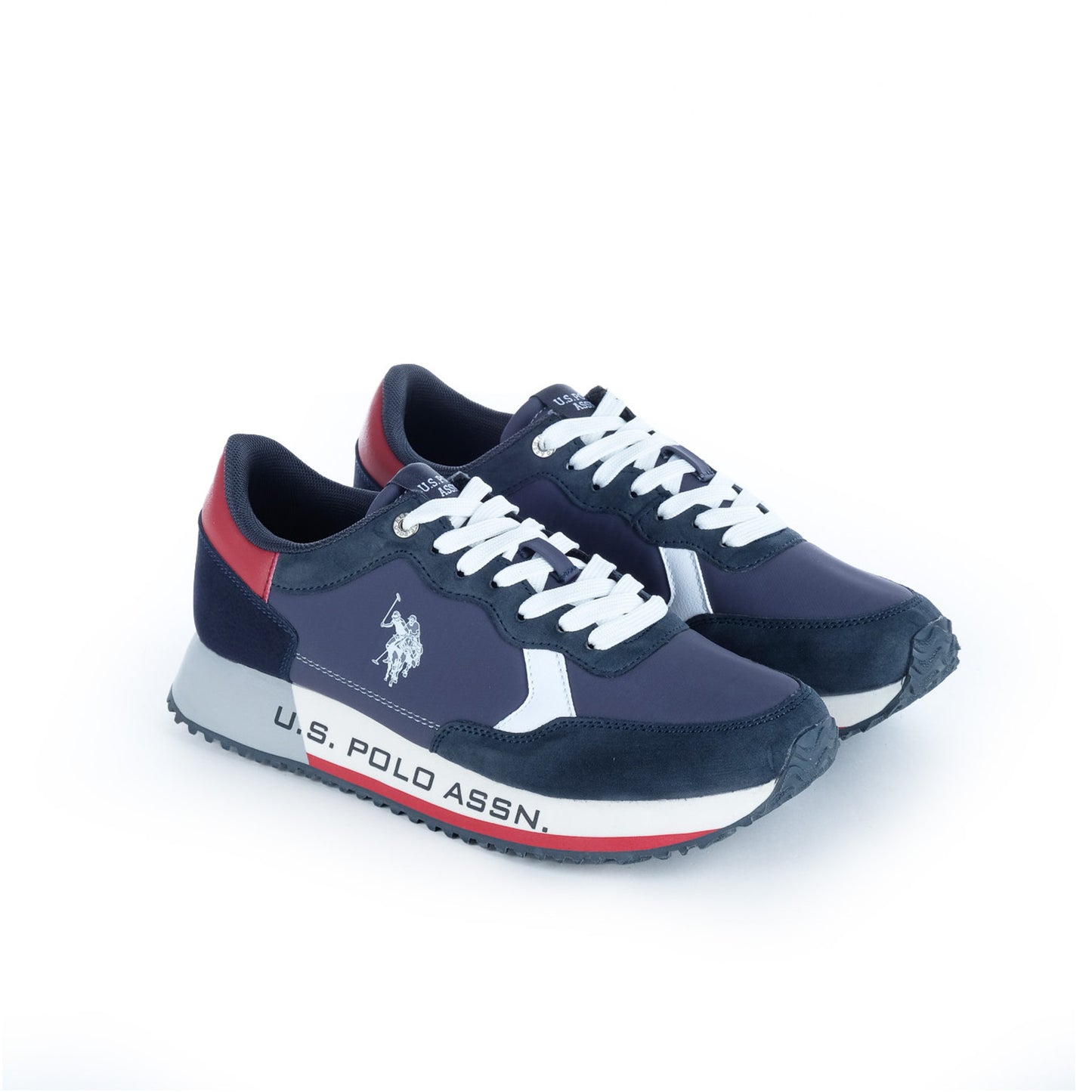 Ténis Homem U.S. Polo Assn. Azul Marinho com Logótipo Contrastante e Detalhes Vermelhos