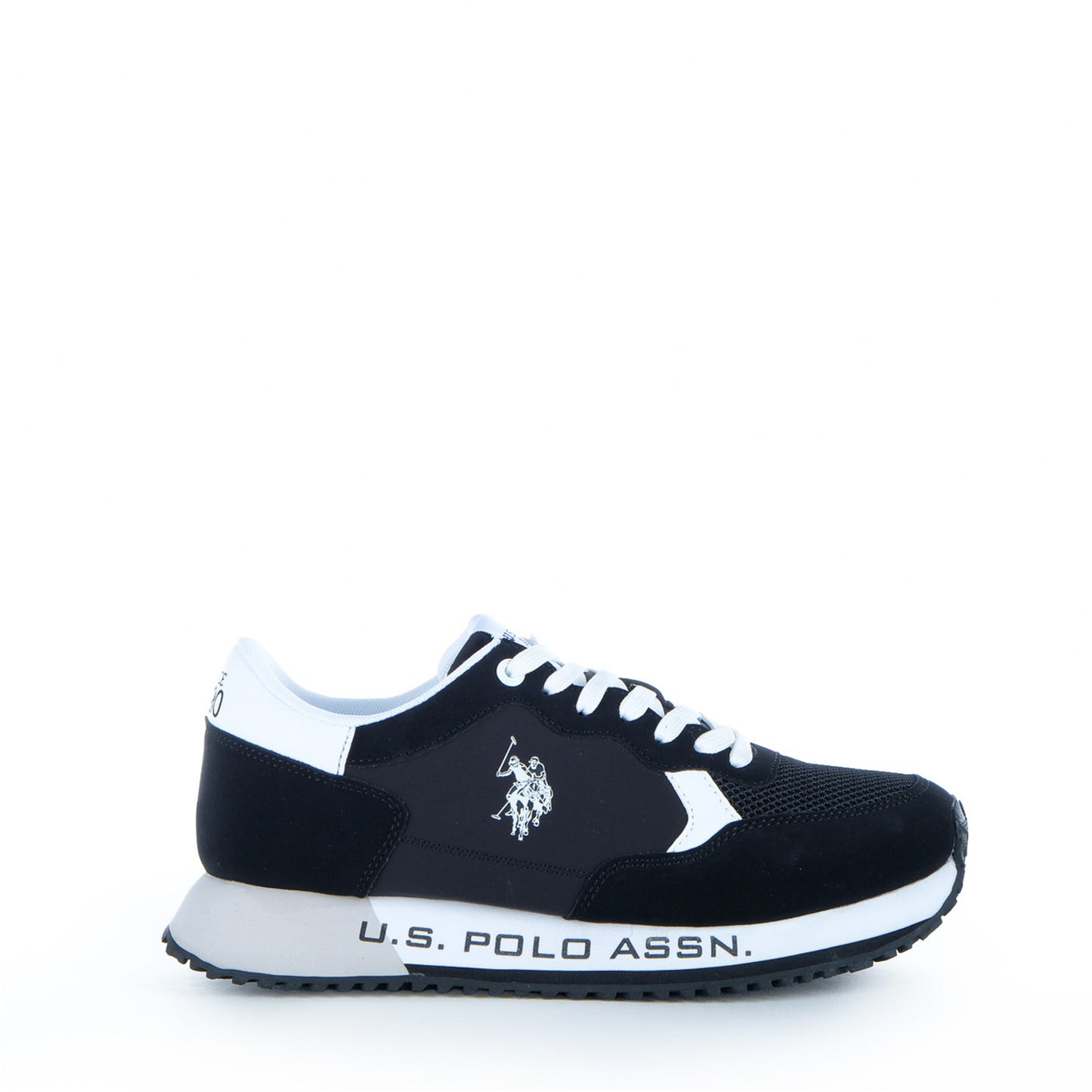 Ténis Homem U.S. Polo Assn. Preto com Detalhes Brancos e Logótipo Lateral