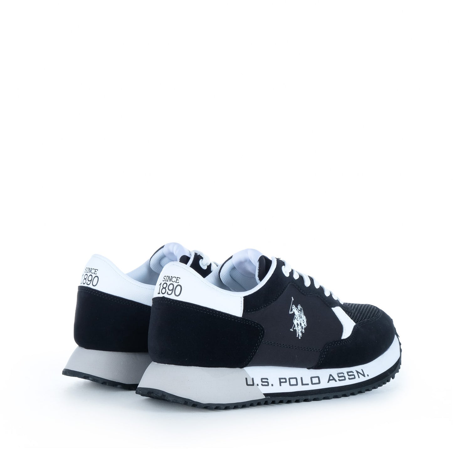 Ténis Homem U.S. Polo Assn. Preto com Detalhes Brancos e Logótipo Lateral