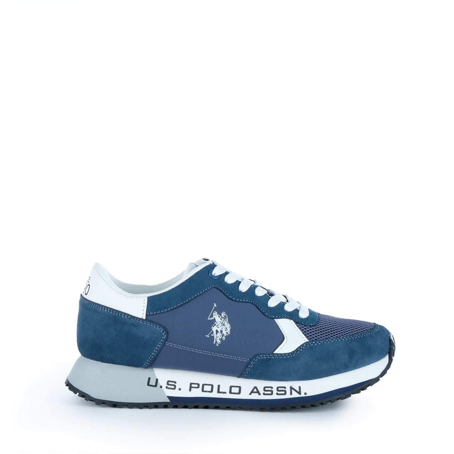 Ténis Homem U.S. Polo Assn. Azul com Detalhes Brancos e Logótipo Lateral