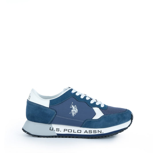 Ténis Homem U.S. Polo Assn. Azul com Detalhes Brancos e Logótipo Lateral