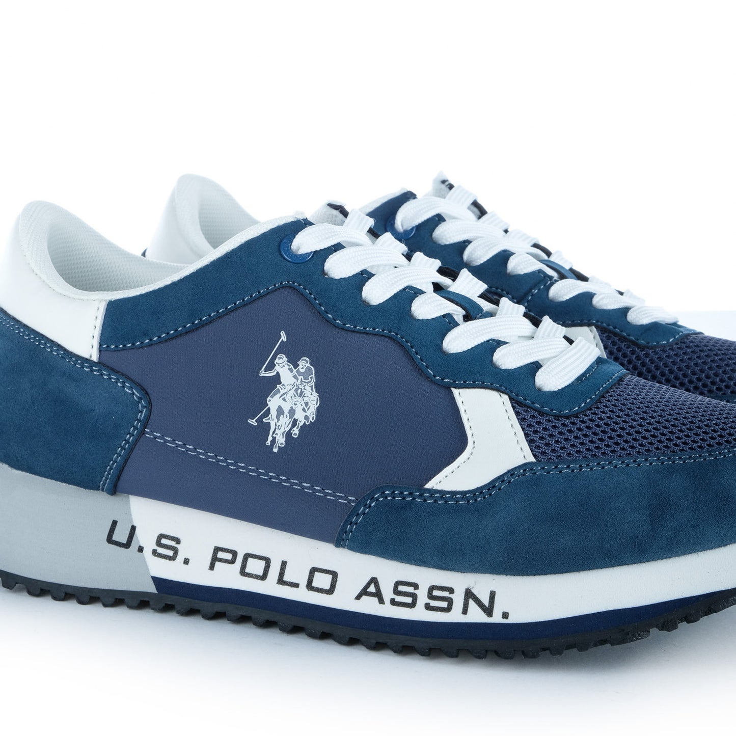 Ténis Homem U.S. Polo Assn. Azul com Detalhes Brancos e Logótipo Lateral