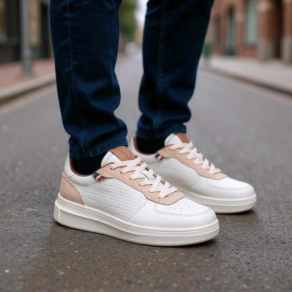 Ténis Homem US Polo Branco e Bege