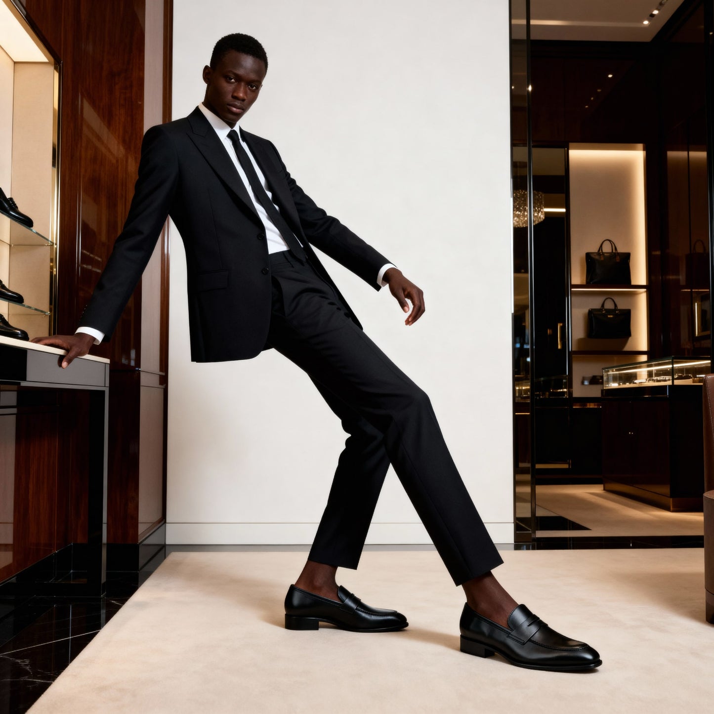 Sapatos Homem Clássicos Visar Preto em Couro Elegante