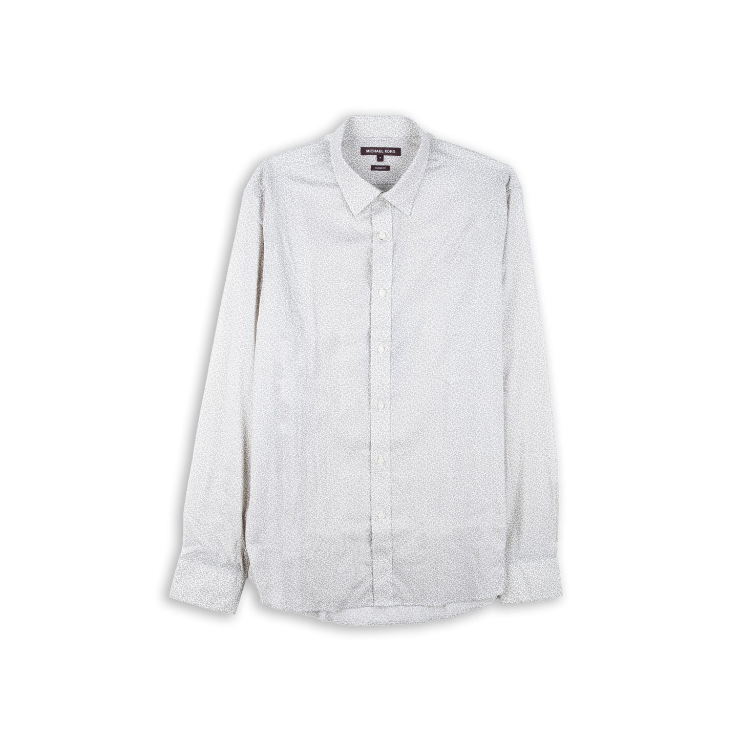 Camisa Homem Michael Kors Branco com Padrão Discreto e Manga Comprida