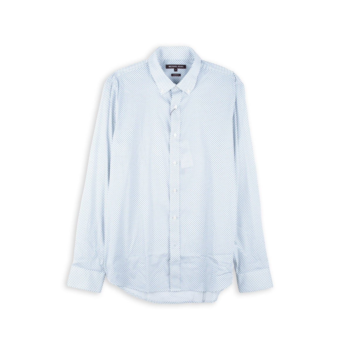 Camisa Homem Michael Kors Branca com Microestampado Azul