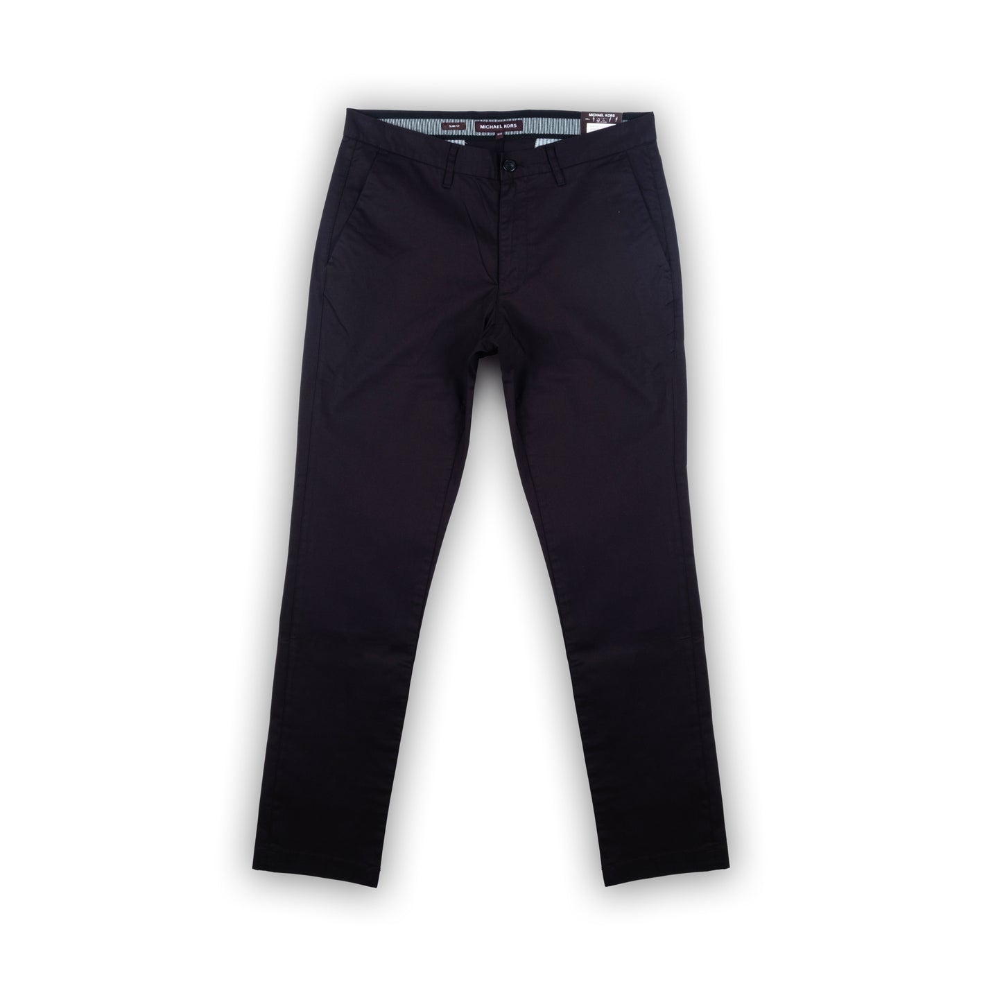 Calças Chino Homem Michael Kors Pretas Slim Fit em Algodão Stretch