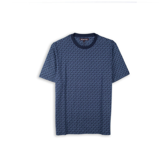 T-Shirt Homem Michael Kors Azul-Marinho com Padrão Monograma