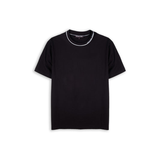 T-Shirt Homem Michael Kors Preta com Gola Contrastante