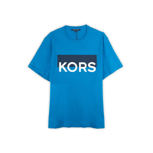 T-Shirt Homem Michael Kors Turquesa com Logótipo KORS