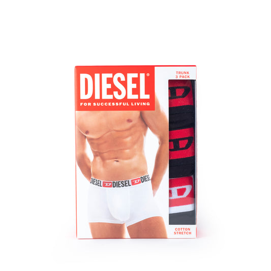 Boxers Homem Diesel Brancos em Algodão com Cintura Elástica com Logo