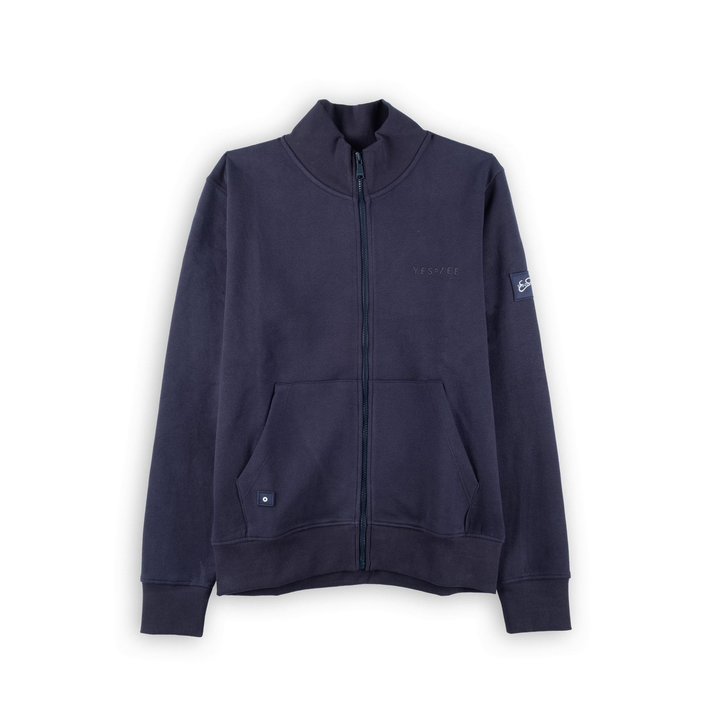 Casaco Homem Yes Zee Azul Escuro com Fecho Zip e Gola Alta