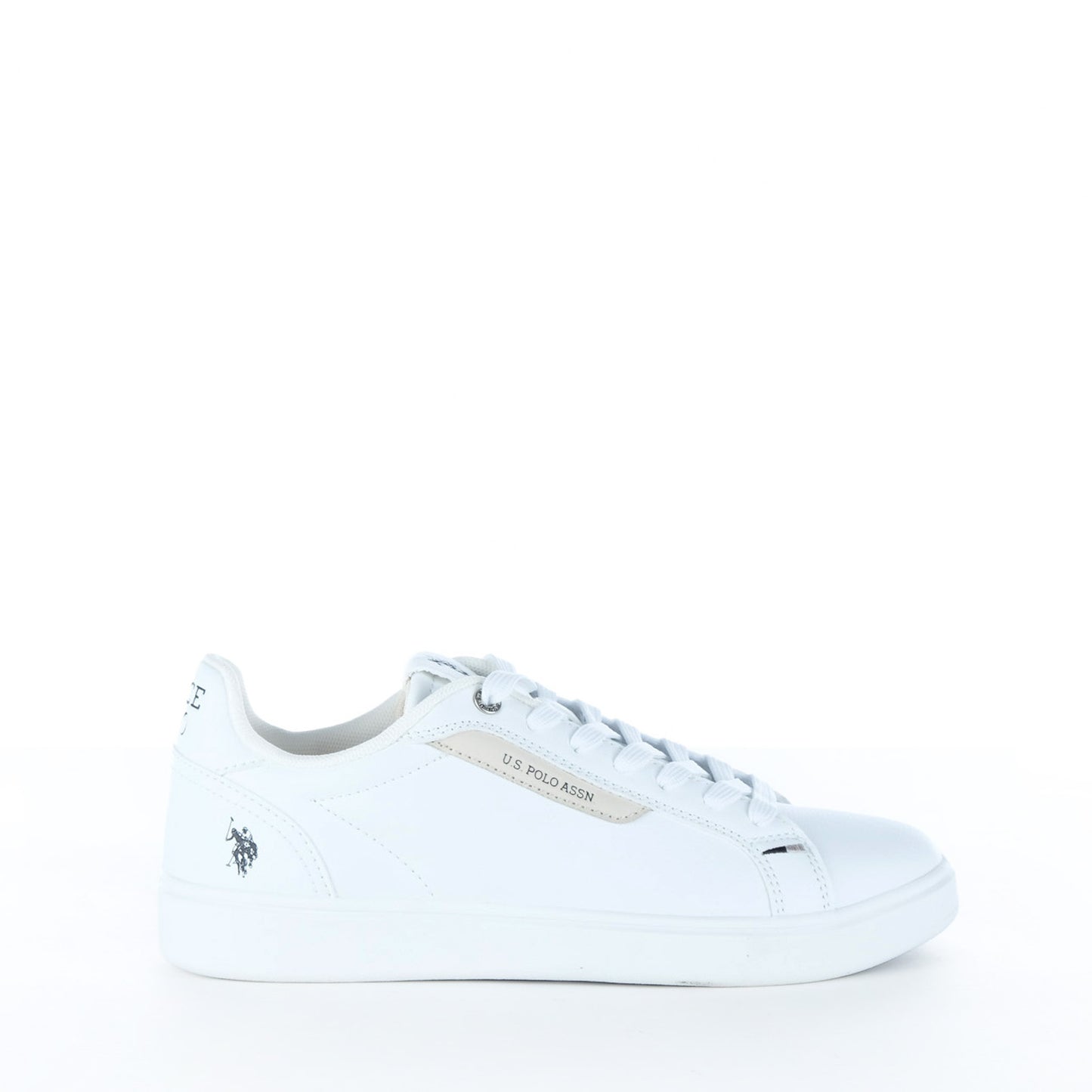 Ténis Homem U.S. Polo Assn. Brancos com Detalhe Lateral