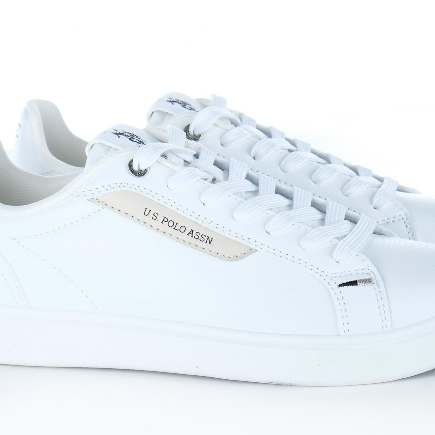 Ténis Homem U.S. Polo Assn. Brancos com Detalhe Lateral