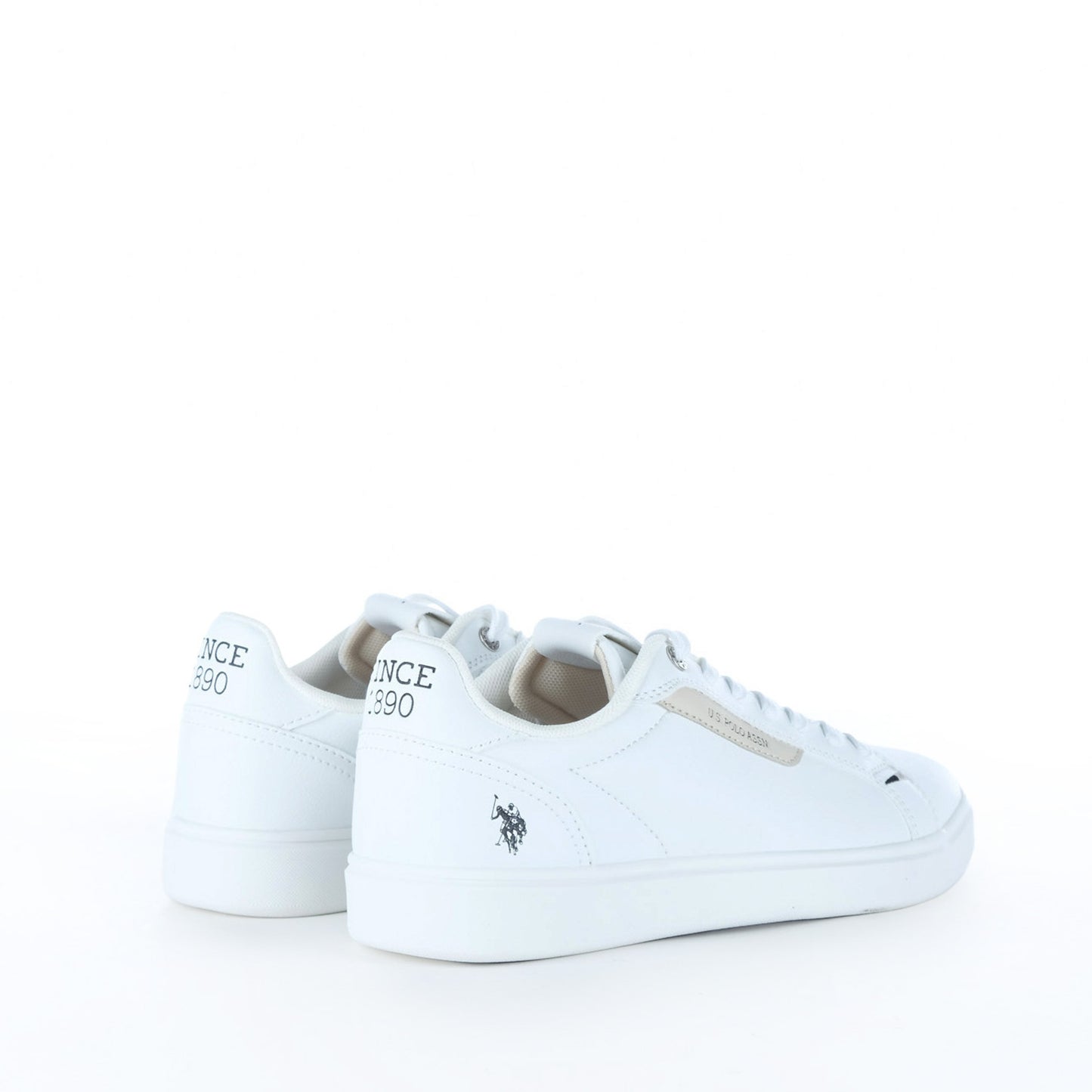 Ténis Homem U.S. Polo Assn. Brancos com Detalhe Lateral