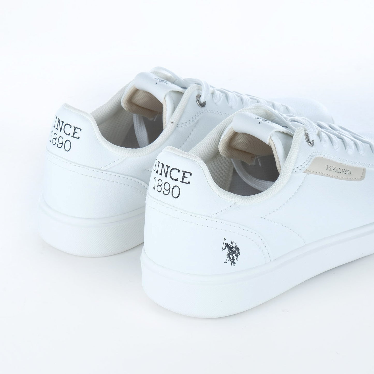 Ténis Homem U.S. Polo Assn. Brancos com Detalhe Lateral