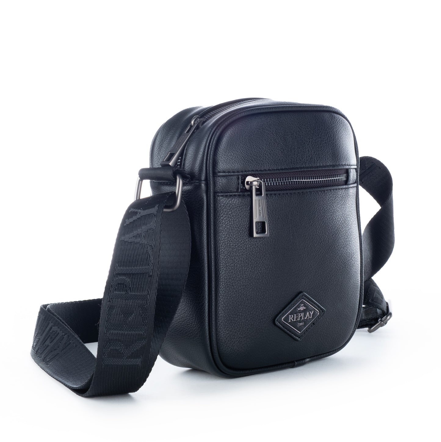 Masculino Saco Replay Preto com Detalhes Modernos