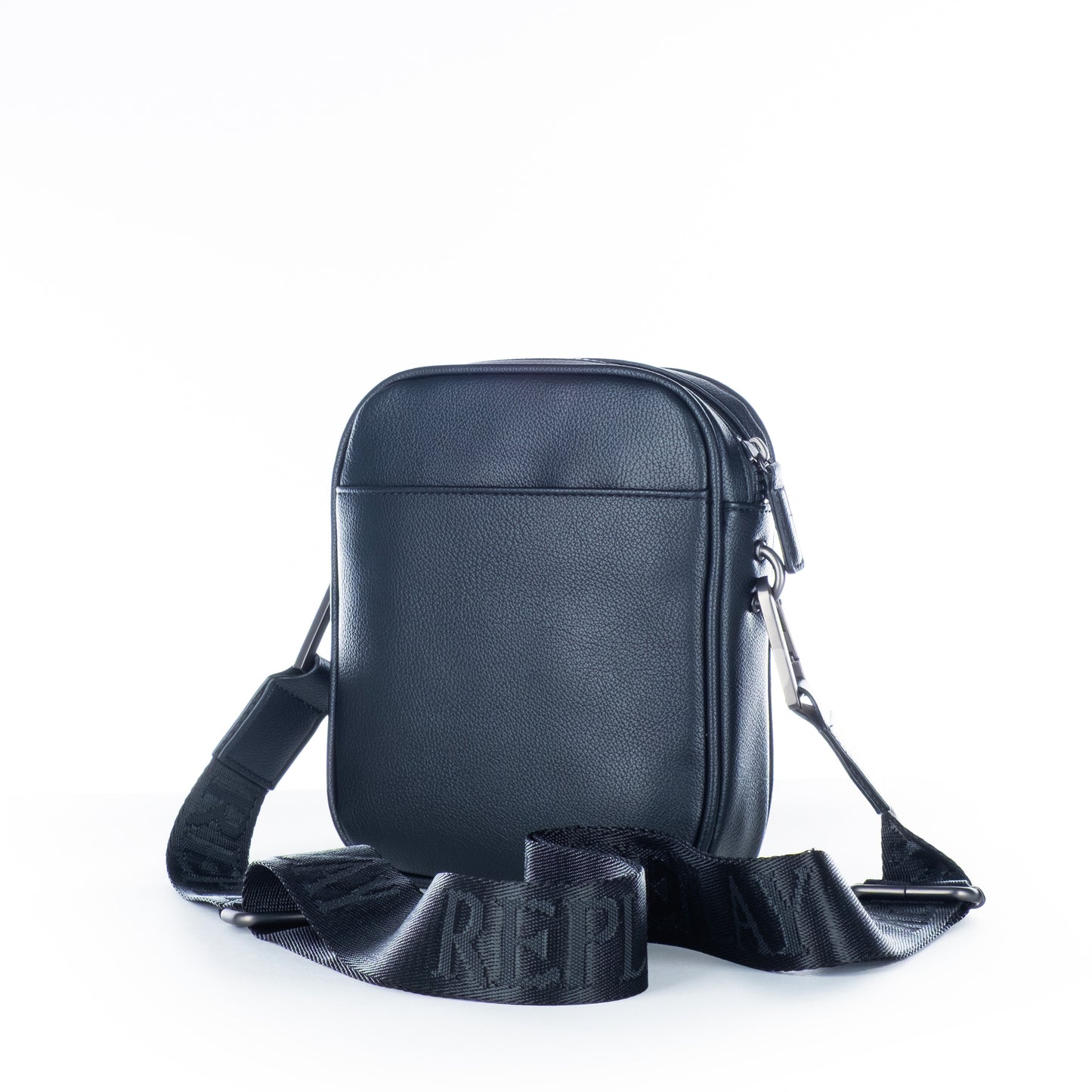 Bolsa Tiracolo Homem Replay Azul em Pele Sintética com Fecho Zip e Alça Ajustável