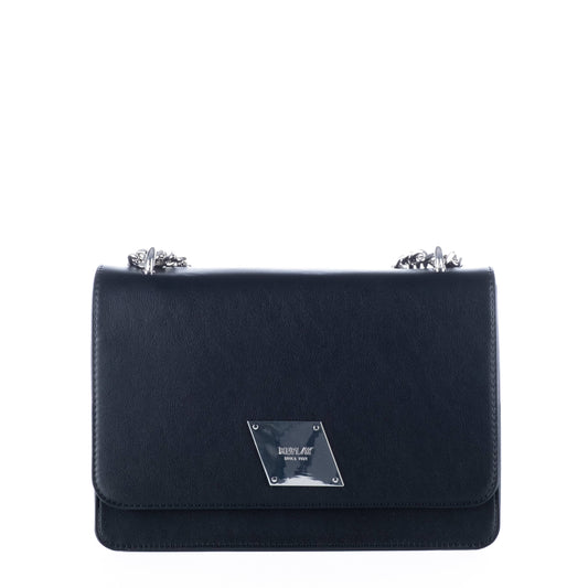 Bolsa Tiracolo Feminina Replay Preta com Detalhes Metálicos