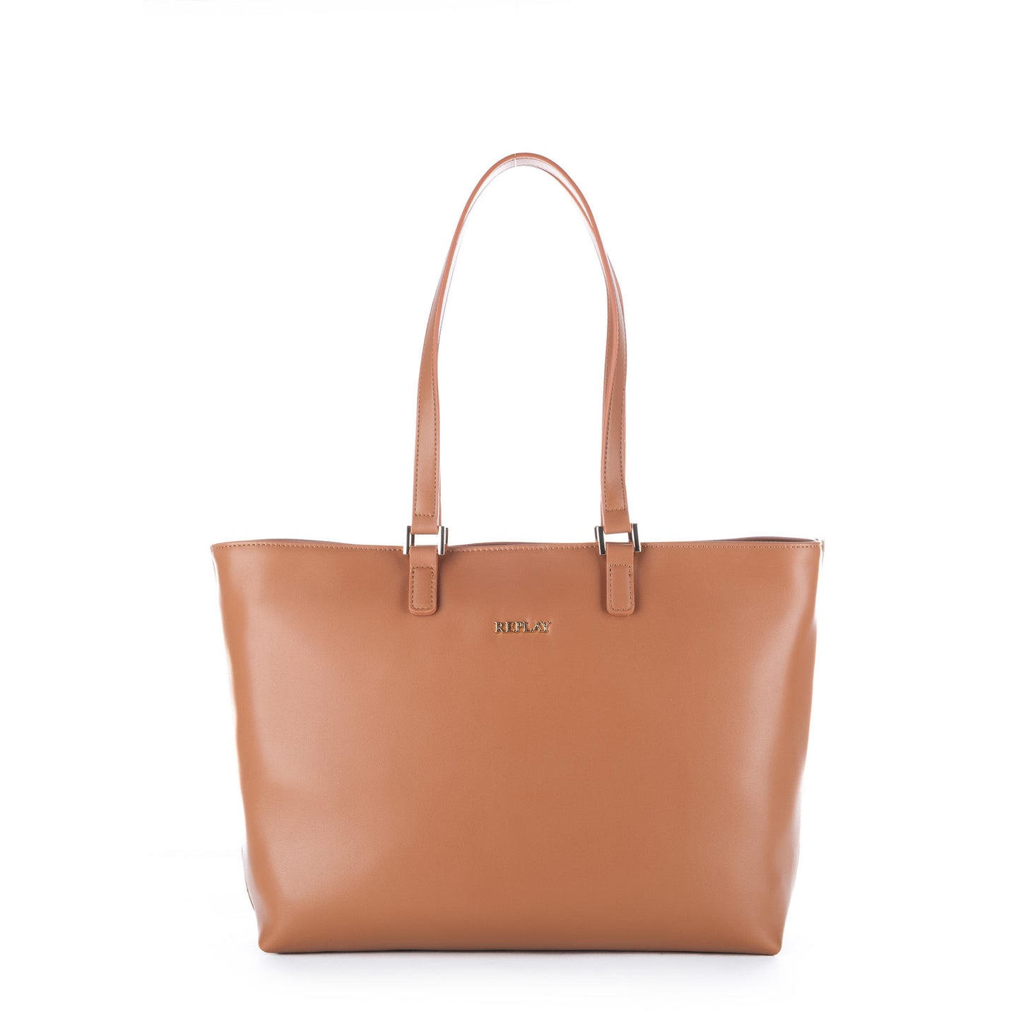 Bolsa Tote Replay Castanha com Logótipo Dourado