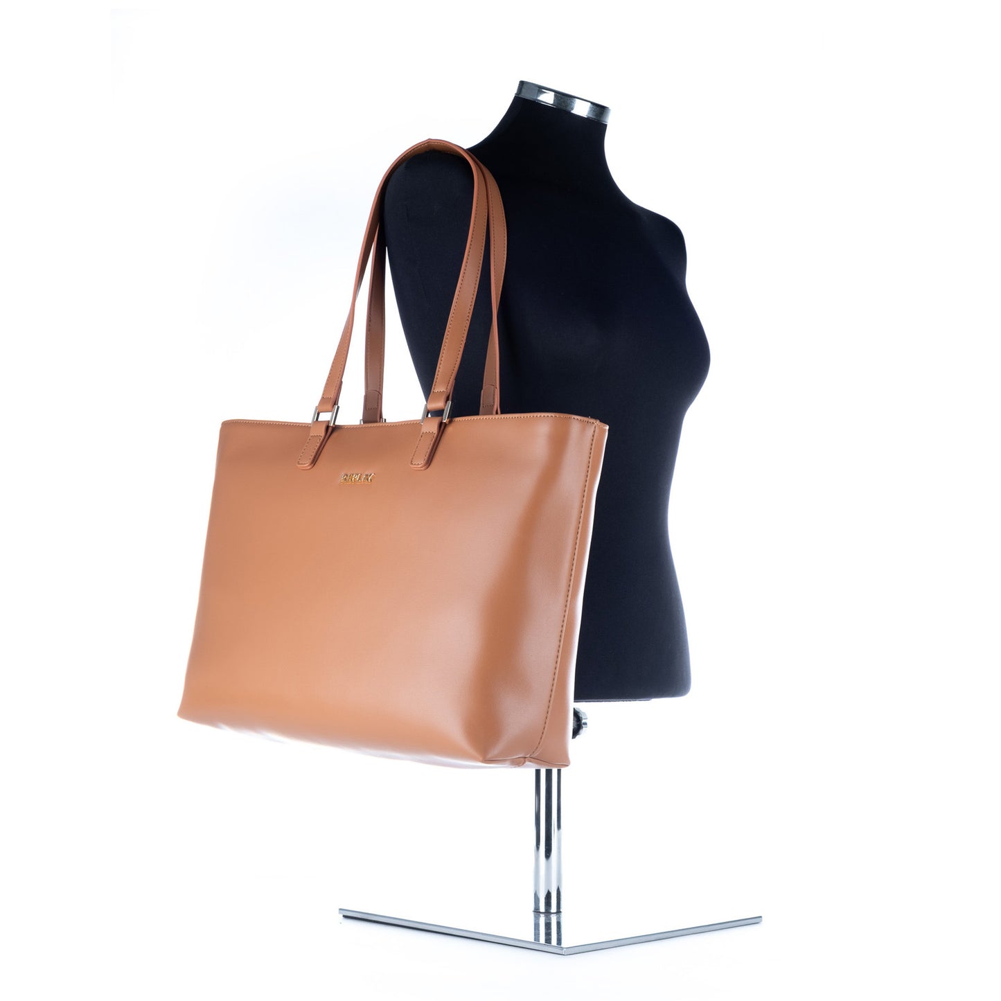 Bolsa Tote Replay Castanha com Logótipo Dourado