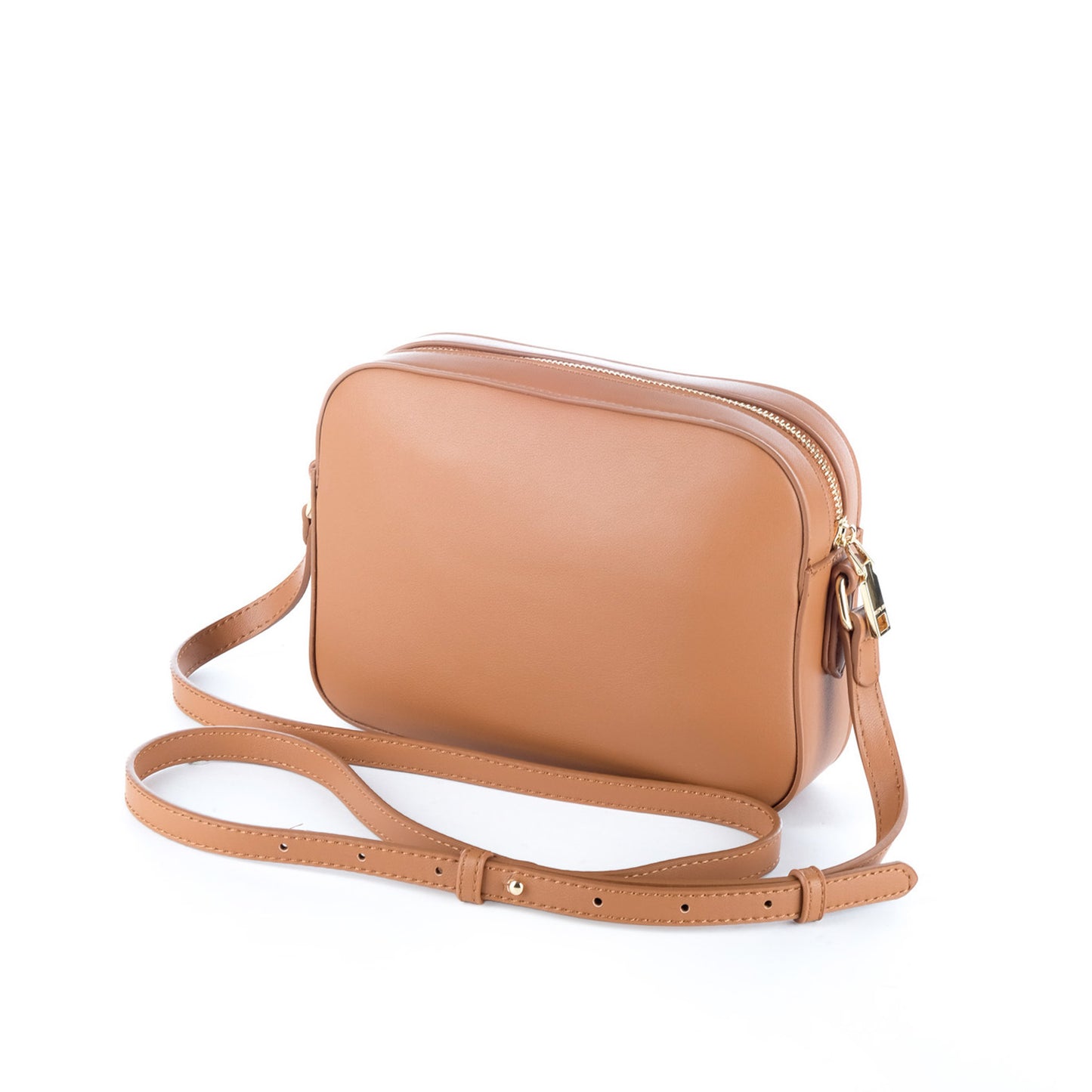 Bolsa Tiracolo Replay Castanha com Logótipo Dourado