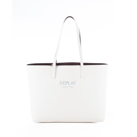 Bolsa Tote Feminina Replay Branca com Logo