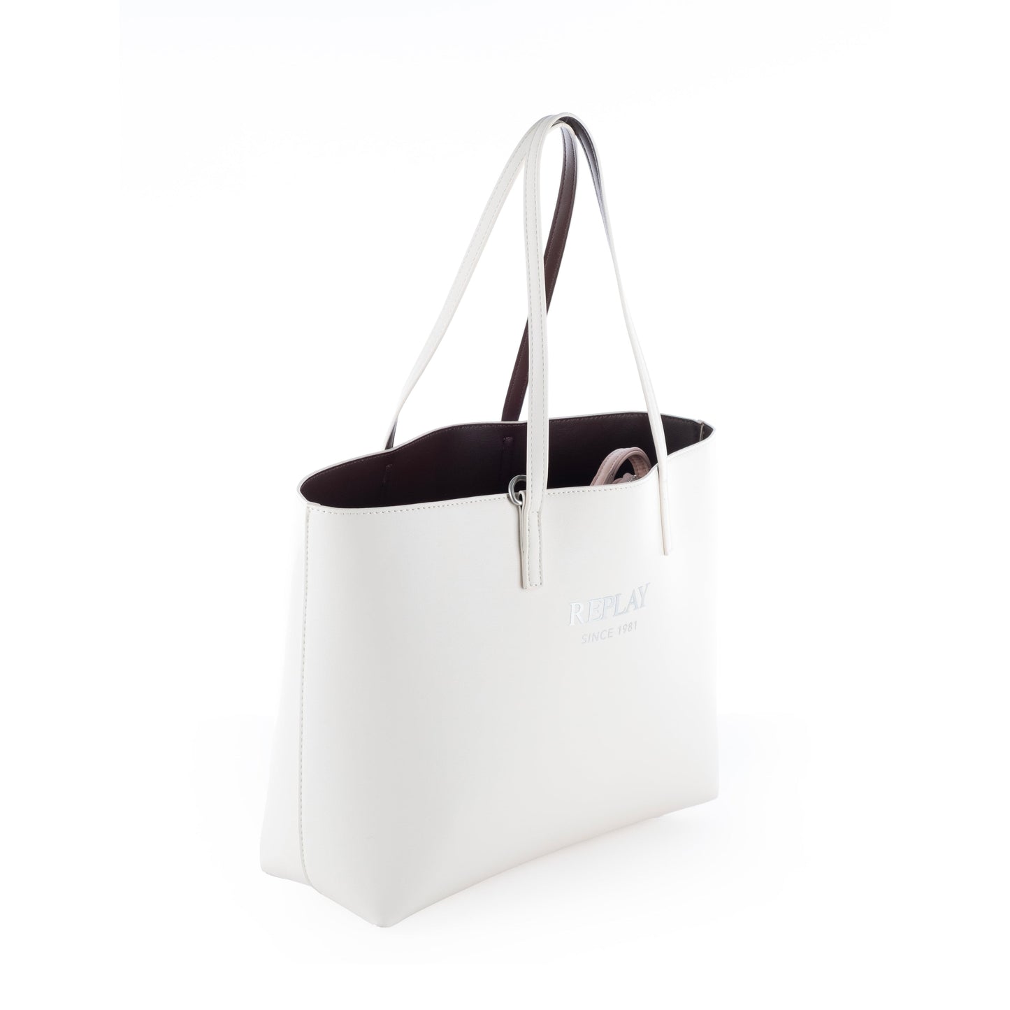 Bolsa Tote Feminina Replay Branca com Logo