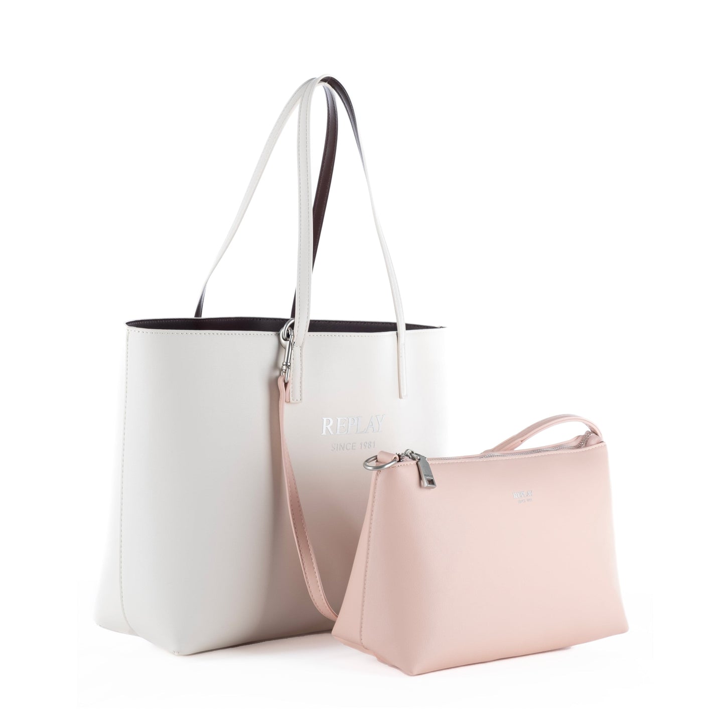 Bolsa Tote Feminina Replay Branca com Logo