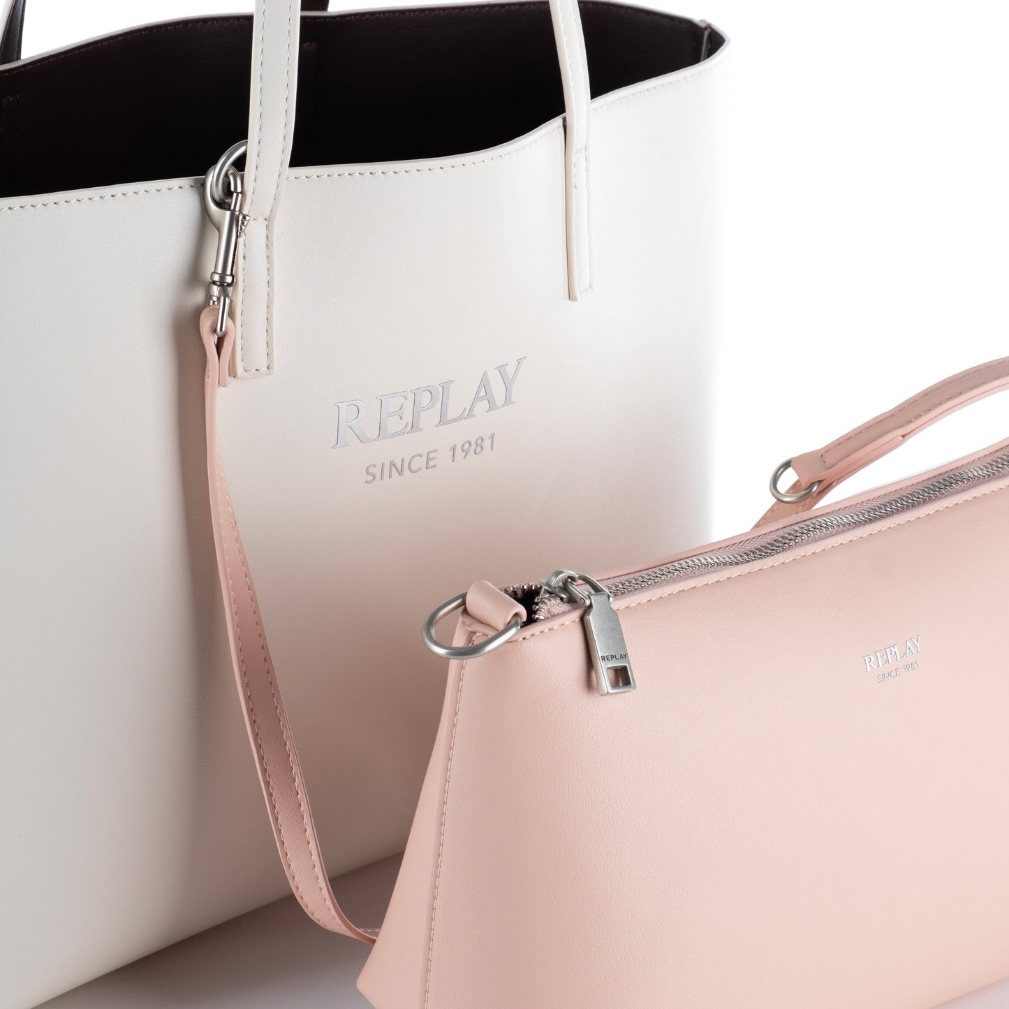 Bolsa Tote Feminina Replay Branca com Logo