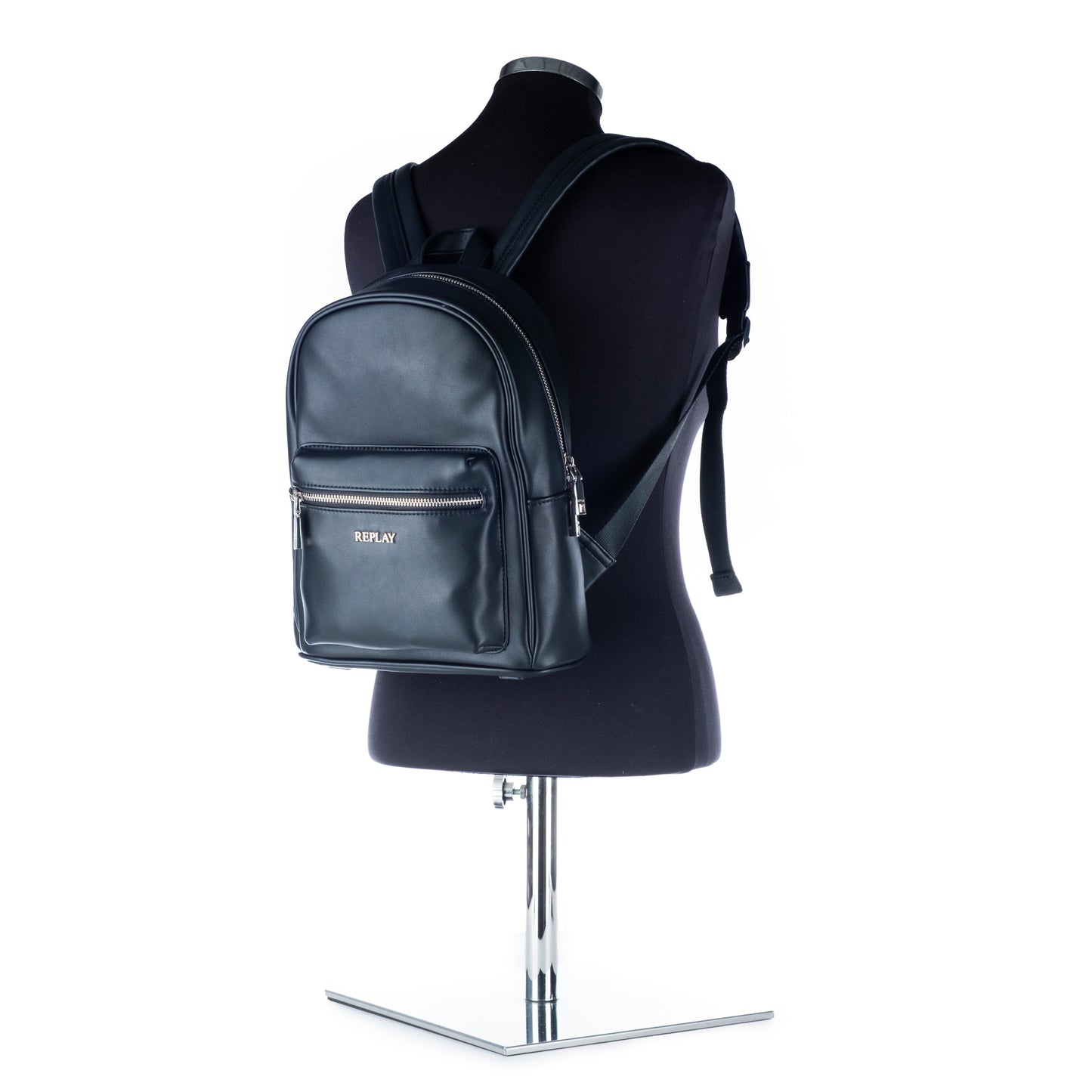 Mochila Homem Replay Azul Escuro em Pele Sintética com Compartimentos e Fecho Zip