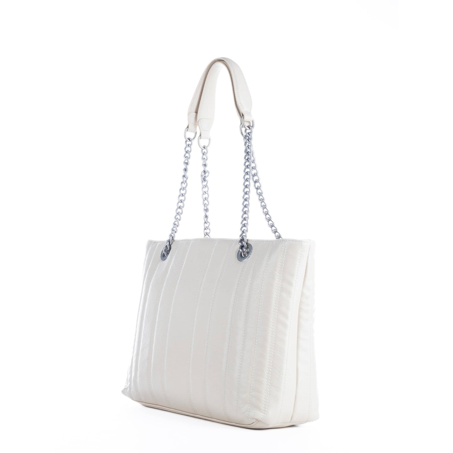 Bolsa Tote Feminina Replay Branca com Alças em Corrente