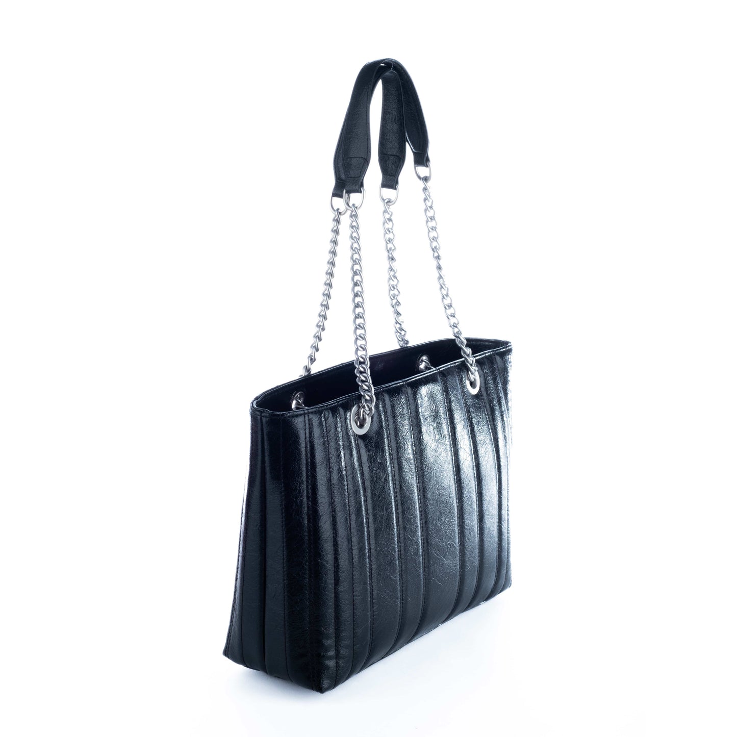 Bolsa Tote Feminina Replay Preta com Alça de Corrente