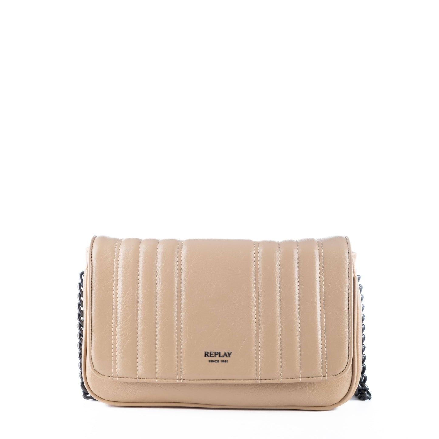 Bolsa Tiracolo Feminina Replay Bege com Detalhes Modernos