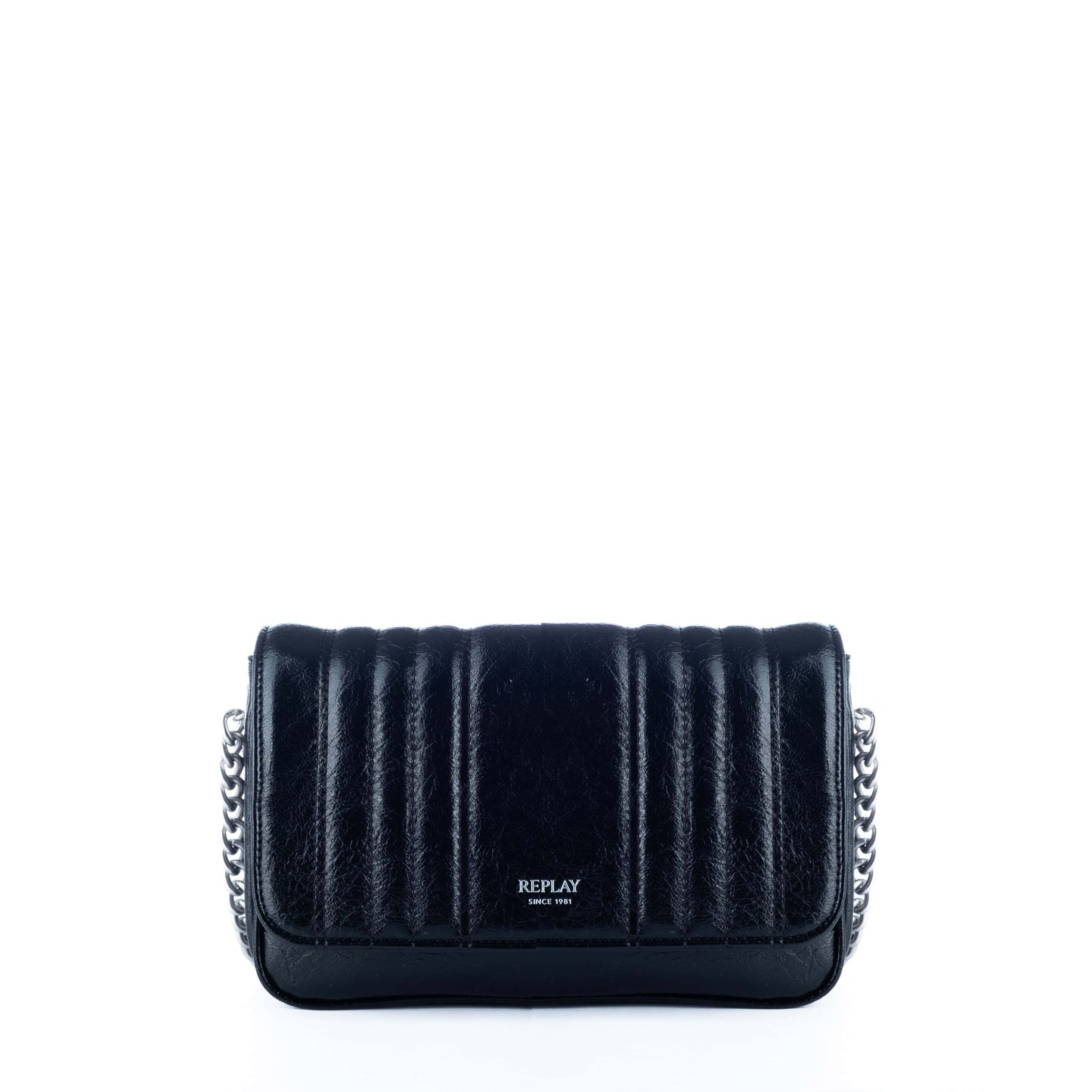 Bolsa Tiracolo Feminina Replay Preta com Corrente