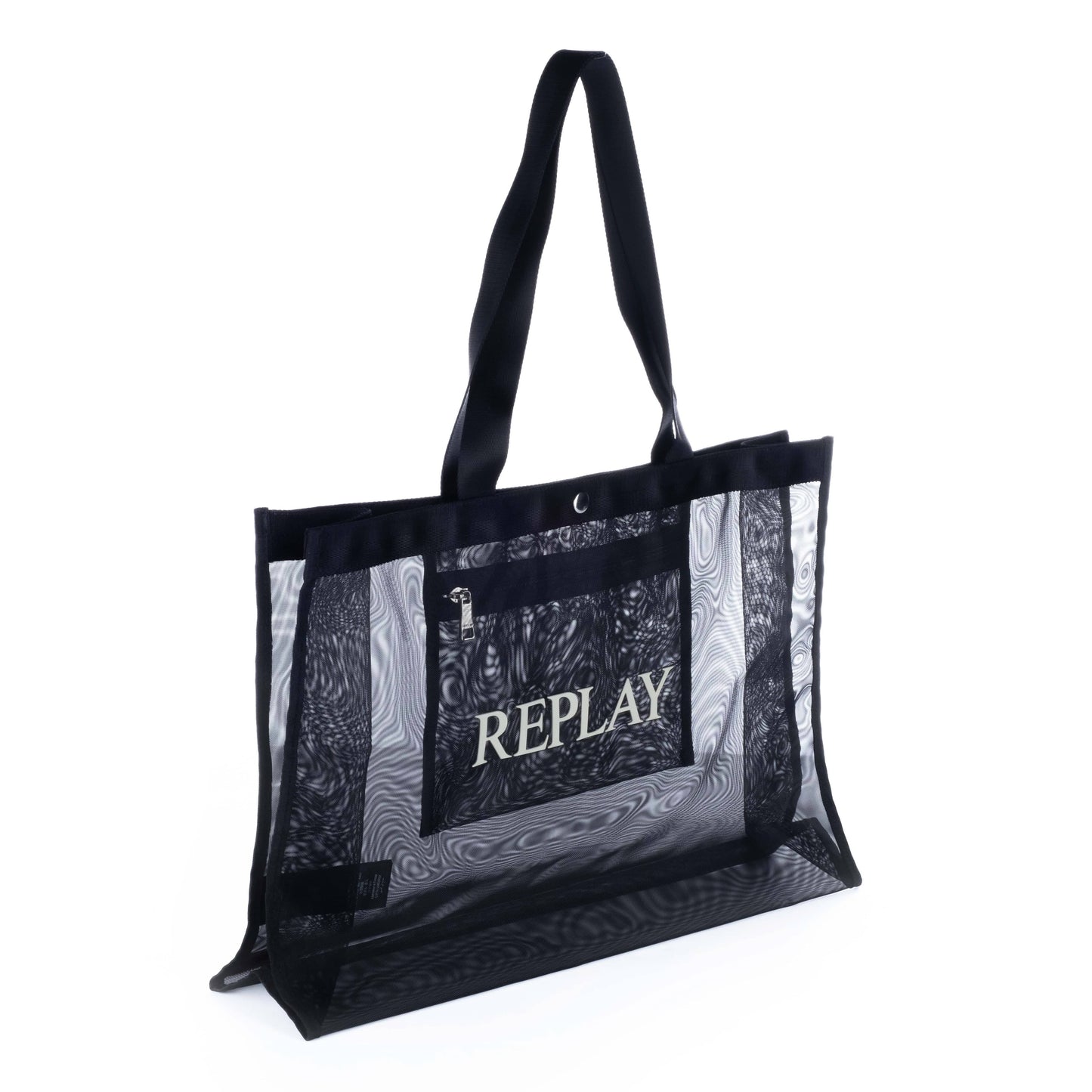 Bolsa Tote Feminina Replay Preta com Detalhes Modernos