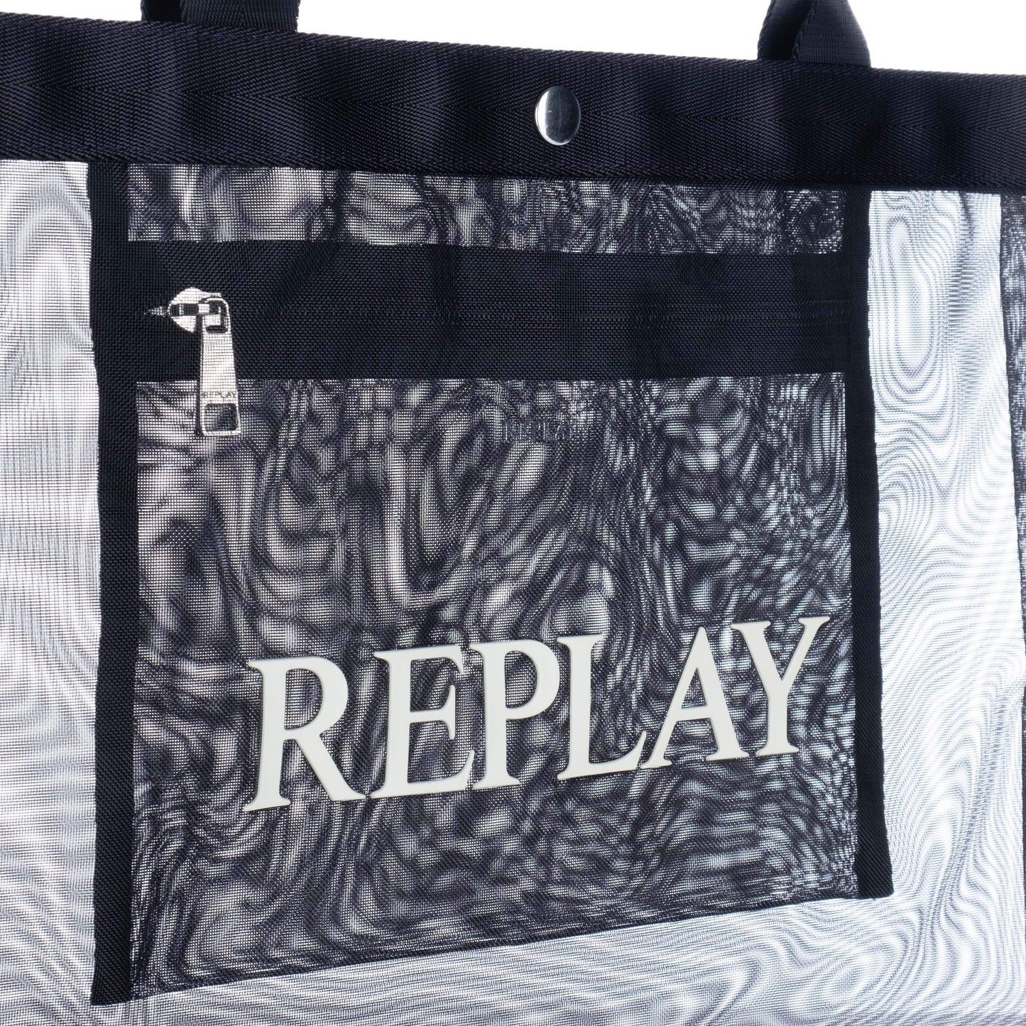 Bolsa Tote Feminina Replay Preta com Detalhes Modernos