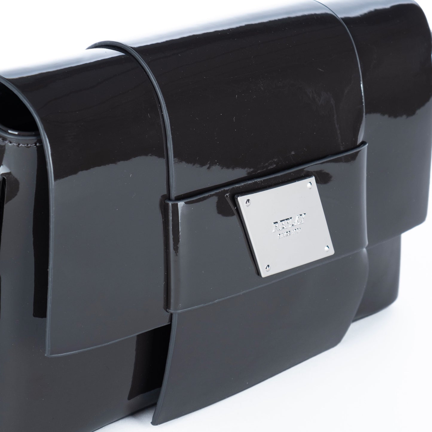 Bolsa Tiracolo Feminina Replay Preta com Detalhes Modernos