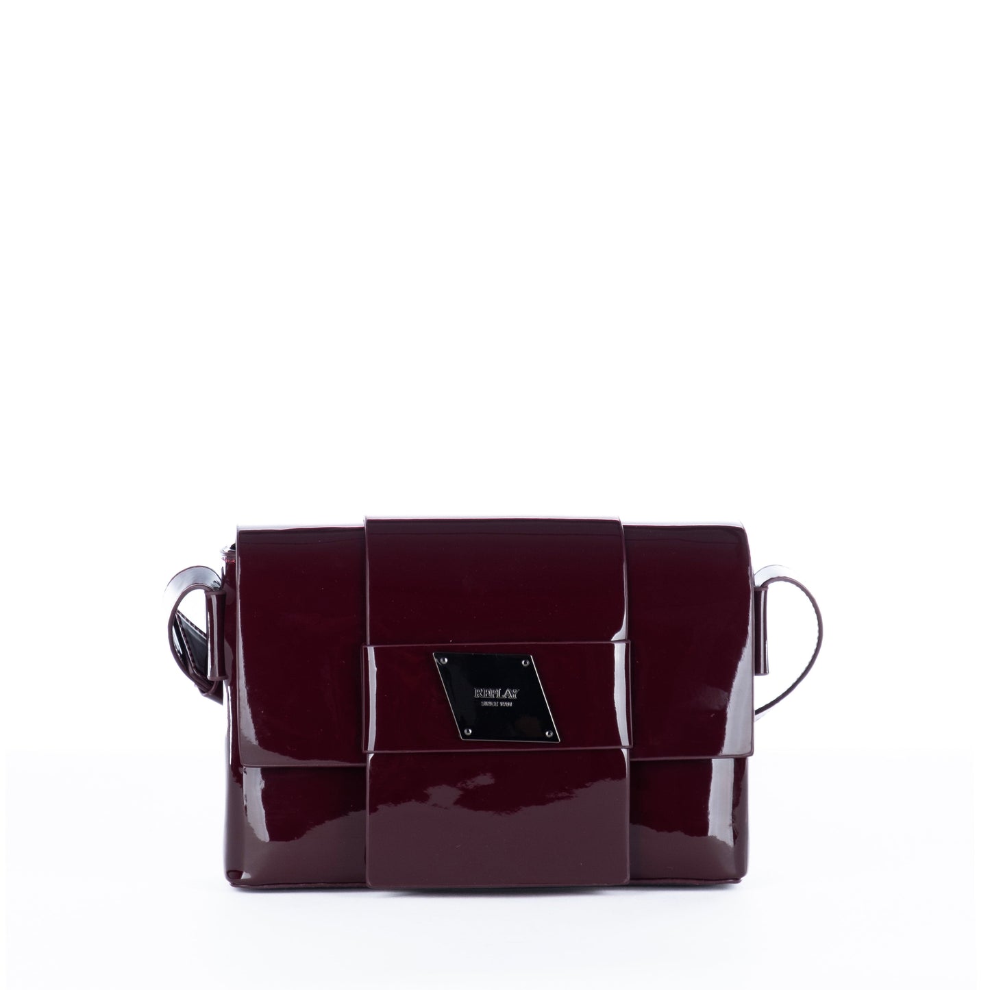 Bolsa Tiracolo Feminina Replay Bordô Verniz Detalhes Modernos