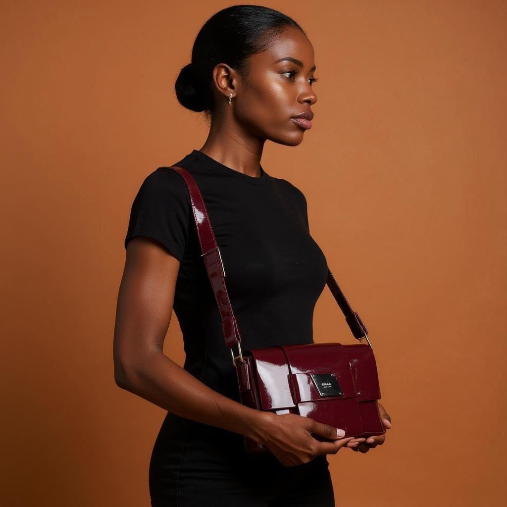 Bolsa Tiracolo Feminina Replay Bordô Verniz Detalhes Modernos