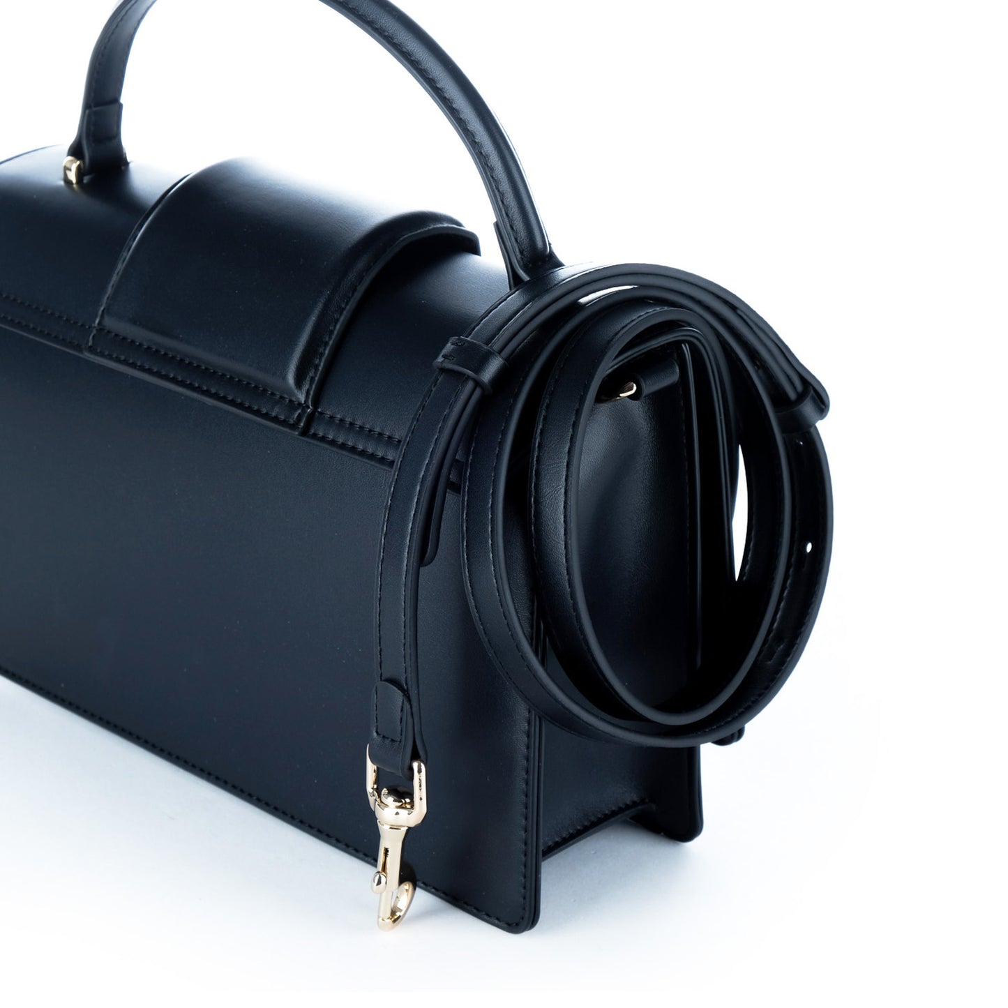 Bolsa Satchel Replay Preta com Alça de Mão e Logótipo Metálico