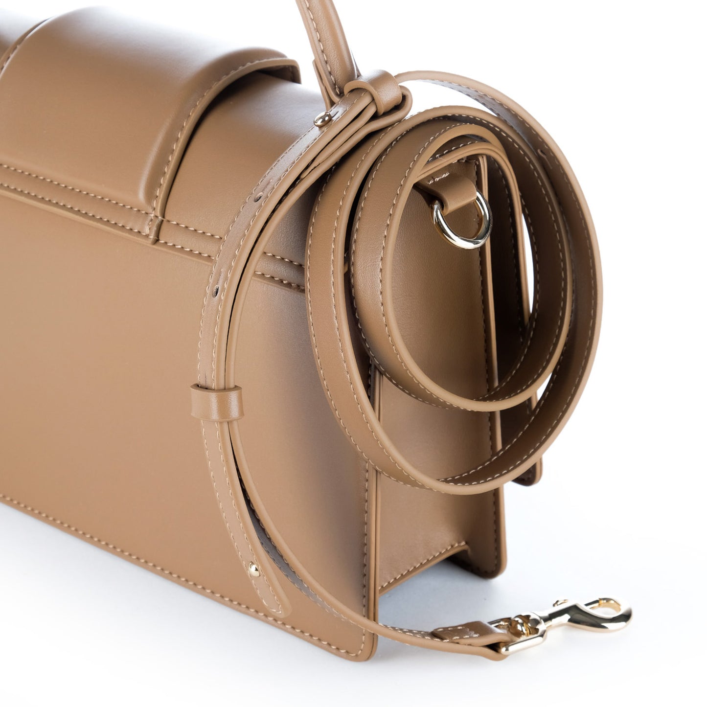 Bolsa Satchel Replay Bege com Alça de Mão e Logótipo Metálico